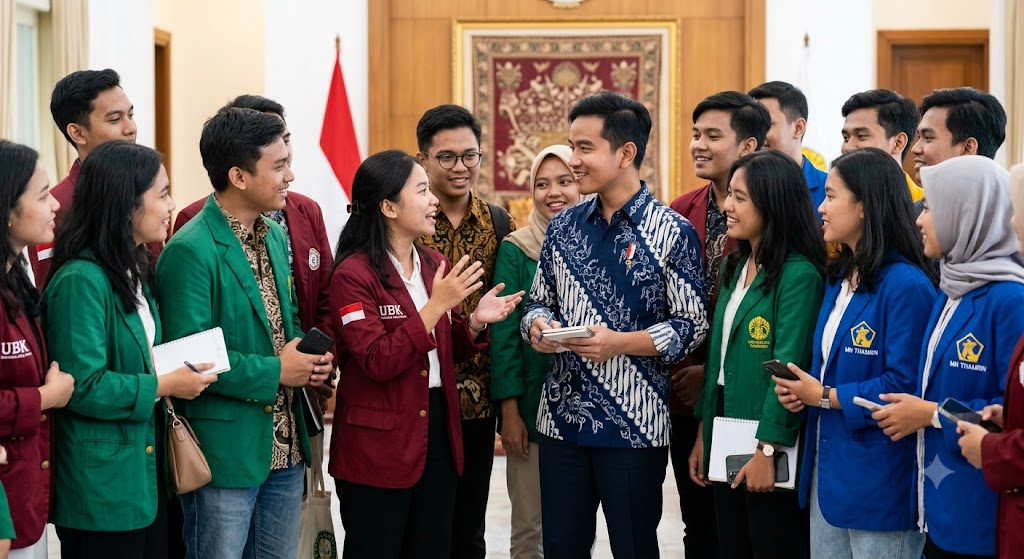 Temui Mahasiswa Pendemo di Istana, Wapres Gibran Janji Sampaikan Tuntutan ke Presiden Prabowo