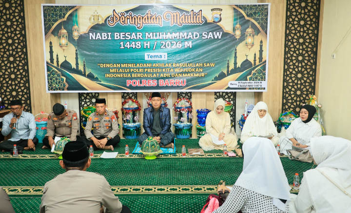 Kuatkan Mental Spiritual, Polres Barru Gelar Maulid Nabi di Mushalla Nurul Aska