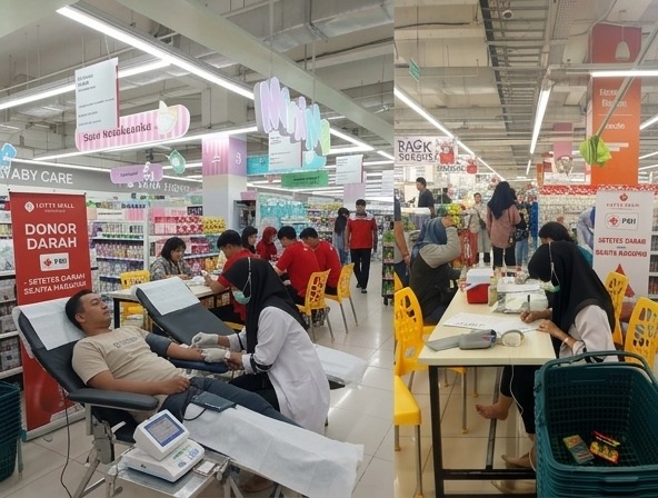  Nge-Mall sambil Donor Darah", Lotte Mart Panakukang Kumpulkan 69 Kantong Darah.